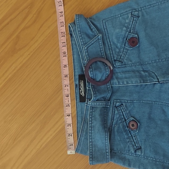 Serfonaine belted jeans flare 70s style made in U.S.A. stretch denim size 25 - Picture 8 of 9
